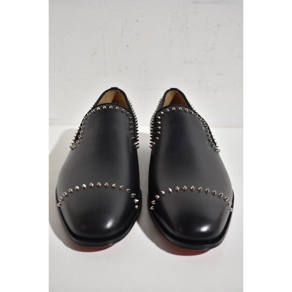 Christian Louboutin Dandy Cloo Flat Black Calf Leather Spike Dress Loafer 43 10 main image 6